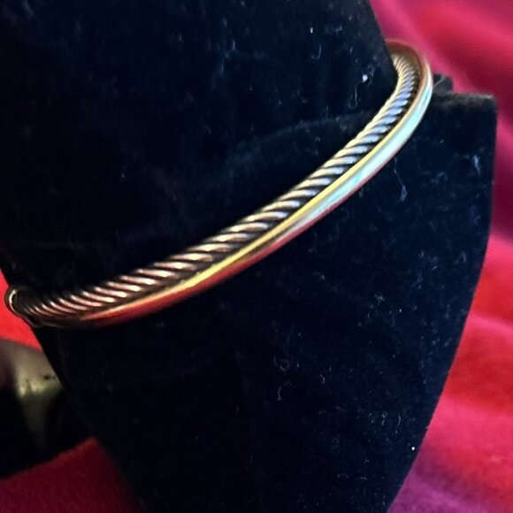 David Yurman 3mm Sterling Silver/Gold Crossover Bracelet - Picture 1 of 10